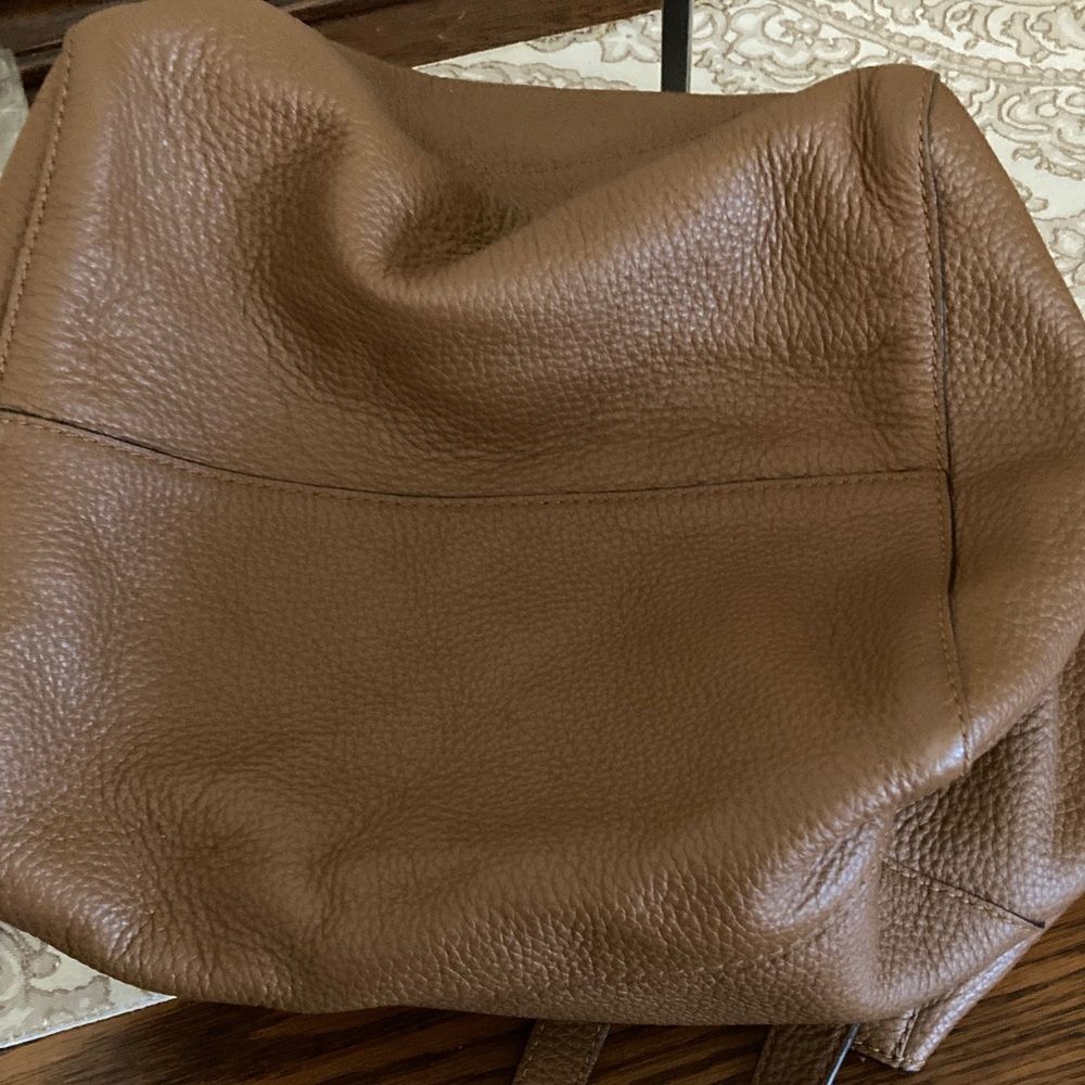 MICHAEL Michael Kors Brown Pebbled Leather Shoulder Bag with Tassels - Picture 7 of 14